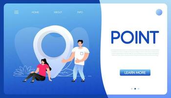 Point pin people, great design for any purposes. Isometric vector. Business concept. 3d cartoon vector icon.