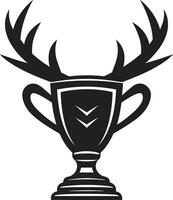 Noble Guardian of Achievers Monochrome Trophy Emblem Sportsmanship in Simplicity Vector Trophy