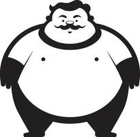 redondo rebelde oscuro logo diseño para obesidad Abogacía rechoncho poder negro vector logo para obesidad conciencia