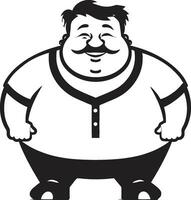 gordito encanto negro logo diseño para gordura conciencia rotundo revolución oscuro icono ilustrando obesidad vector