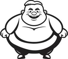 Weighty Wonders Vector Logo of a Chubby Gentleman Plump Pride Stylish Black Logo for Obesity Awareness