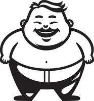 Curvy Crusader Iconic Dark Logo for Plump Awareness Girth Guru Vector Logo Illustrating Obesity