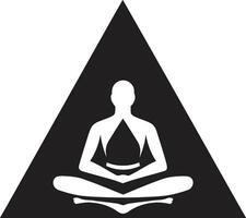cenit céfiro yoga mujer emblema en vector armonía matices negro logo con sereno yoga mujer