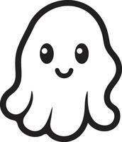 Caspers Pal Cute Ghost Vector Design Whimsical Wisp Black Ghost Icon