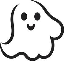 juguetón fantasma negro fantasma diseño abucheo hermoso encanto linda fantasma vector