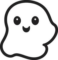 Cute Casper Ghost Vector Icon Midnight Whimsy Black Ghost Vector