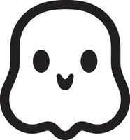 Midnight Companion Black Vector Ghost Charming Haunt Cute Ghost Icon