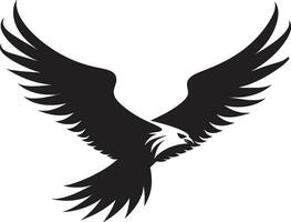 majestuoso aviar silueta negro vector águila noble depredador emblema vector águila diseño