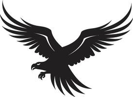 Proud Raptor Emblem Vector Eagle Icon Aerial Majesty Black Vector Eagle