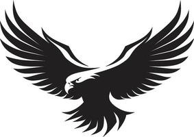 dinámica aviar emblema negro vector águila agraciado depredador perfil águila vector diseño