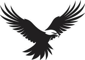 orgulloso depredador emblema vector águila icono aéreo soberanía negro vector águila