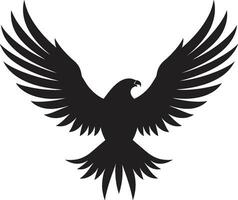 feroz rapaz majestad negro vector águila real cazador símbolo águila icono