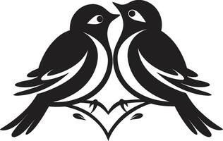 Cherished Duets Artistic Lovebird Icons Heartfelt Avian Bond Lovebird Vector Craft