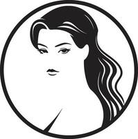 Timeless Elegance Womans Silhouette Feminine Grace Beauty Emblem vector