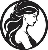 Stylish Serenity Cosmetic Icon Sleek Sophistication Womans Silhouette vector