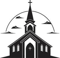 Pious Presence Iconic Church Symbol Gothic Grace Church Emblem Design vector