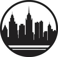 Urban Essence Iconic Cityscape Emblem Metropolitan Montage Buildings Logo Design vector