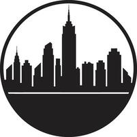 Cityscape Vision Buildings Logo Image Metropolitan Montage Buildings Vector Emblem