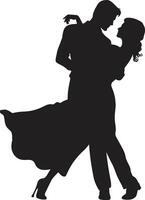 Elegant Entwine Dance Icon Illustration Synchronized Steps Iconic Couple Mark vector