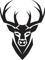 Noble Stag Iconic Deer Vector Symbol Graceful Trophy Deer Head Icon Design