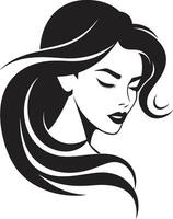 Captivating Aura Iconic Face Image Lovely Profile Girl Face Vector Emblem