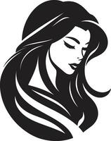 Timeless Radiance Girl Face Logo Design Captivating Aura Iconic Face Image vector