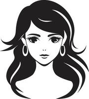 Serene Elegance Girl Face Logo Symbol Effortless Beauty Girl Face Vector Icon