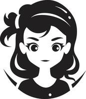 Lovely Contours Iconic Face Image Youthful Aura Girl Face Vector Emblem