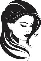 Chic Radiance Beauty Symbol Graceful Radiance Girls Face Emblem vector