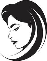 Ethereal Charm Girls Face Logo Design Gentle Serenity Iconic Beautys Face Image vector