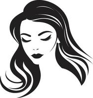 Sublime Elegance Iconic Face of Beauty Innocent Glow Girls Face Vector Icon