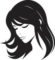 Innocent Glow Girls Face Vector Icon Enchanting Aura Iconic Girls Face Symbol