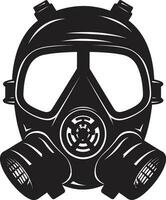 Stygian Safeguard Gas Mask Vector Symbol Lunar Guardian Black Gas Mask Icon Logo