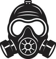 Noir Shield Black Gas Mask Logo Design Dark Guardian Vector Gas Mask Emblem Symbol