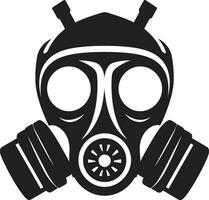 Shadowed Savior Gas Mask Vector Emblem Nocturnal Sentinel Black Gas Mask Icon Design