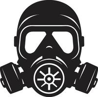 Obsidian Guardian Gas Mask Vector Icon Symbol Noir Protector Black Gas Mask Emblem Icon