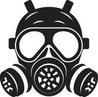 Noir Respirator Black Gas Mask Icon Emblem Dark Watchman Vector Gas Mask Emblem Design