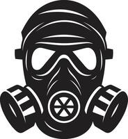 Shadowed Defender Vector Gas Mask Emblem Icon Onyx Shield Black Gas Mask Emblem Design