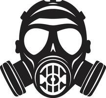 Onyx Defender Black Gas Mask Logo Icon Obsidian Guardian Gas Mask Vector Design