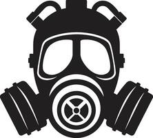 Dark Shield Vector Gas Mask Icon Design Nightfall Protector Black Gas Mask Logo Icon