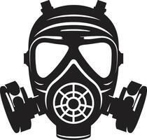 Noir Shield Black Gas Mask Icon Symbol Dark Protection Vector Gas Mask Emblem Design