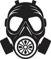 Lunar Guardian Black Gas Mask Icon Logo Eclipse Safeguard Vector Gas Mask Icon Design