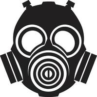 Nightfall Protector Black Gas Mask Logo Icon Stealth Shield Gas Mask Vector Emblem Design