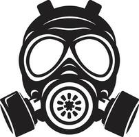 Eclipse Safeguard Vector Gas Mask Icon Design Midnight Defender Black Gas Mask Emblem Icon