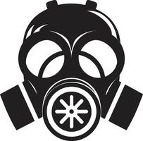 Shadowed Protector Vector Gas Mask Icon Emblem Onyx Defender Black Gas Mask Logo Icon