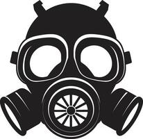 Ebony Shield Black Gas Mask Emblem Symbol Stygian Defender Vector Gas Mask Icon Design