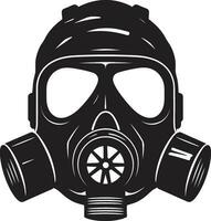 Obsidian Guardian Gas Mask Vector Design Sizzle and Smoke Black Vector BBQ Logo