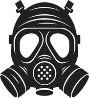 Midnight Savior Vector Gas Mask Icon Design Obsidian Defender Black Gas Mask Emblem Design