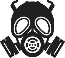 Nightfall Shelter Black Gas Mask Icon Symbol Noir Respirator Vector Gas Mask Emblem Design