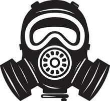 Onyx Sentinel Vector Gas Mask Icon Design Noir Defender Black Gas Mask Emblem Icon